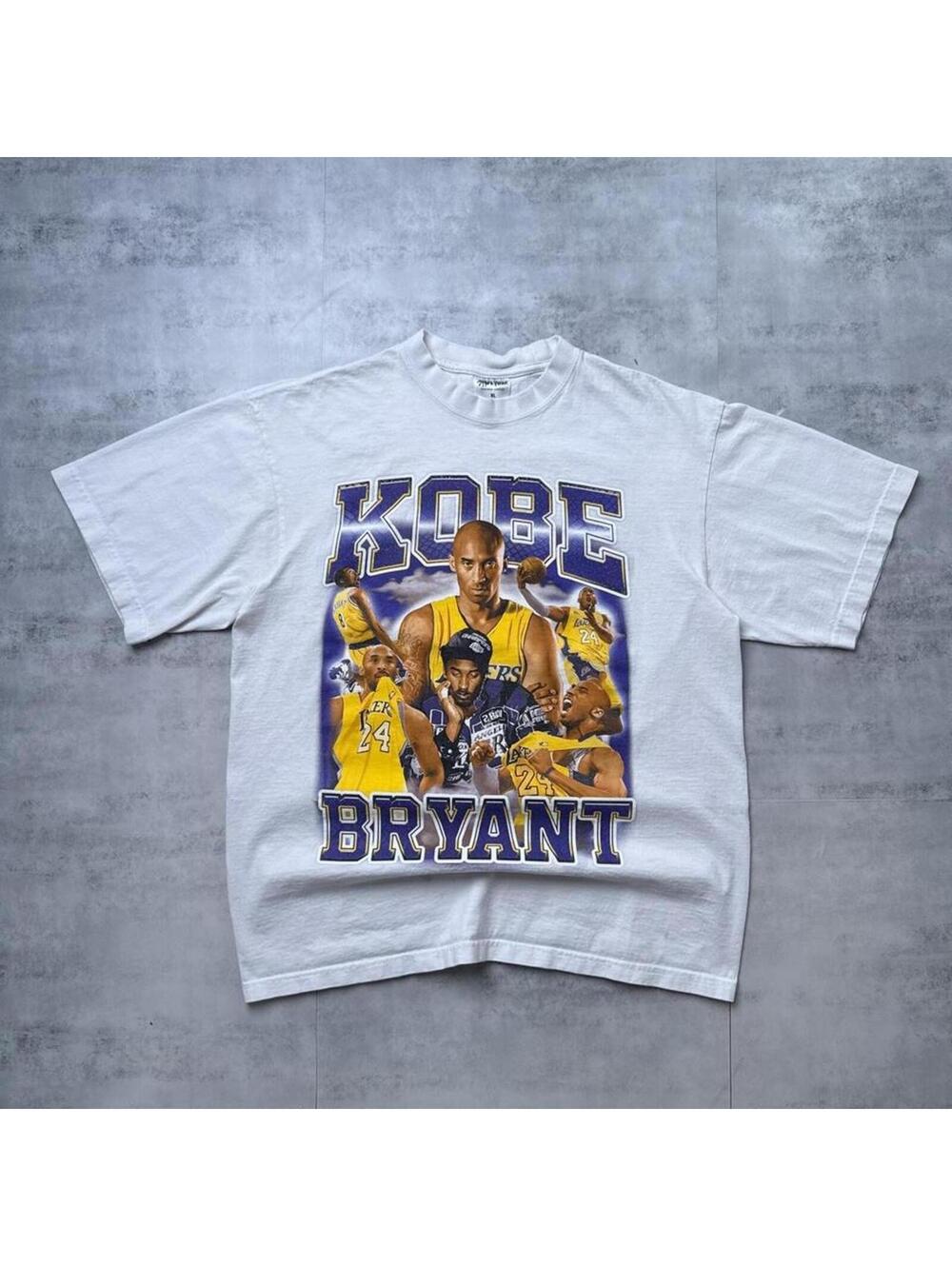 Y2K Kobe Bryant Los Angeles Lakers 00s White t shirt